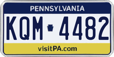 PA license plate KQM4482