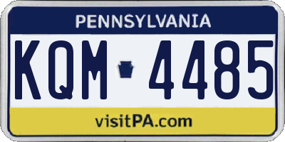 PA license plate KQM4485
