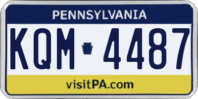 PA license plate KQM4487