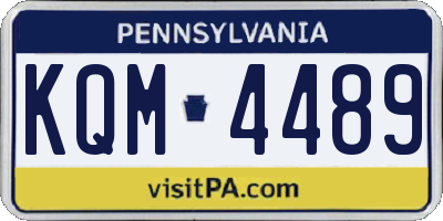 PA license plate KQM4489