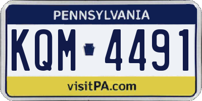 PA license plate KQM4491