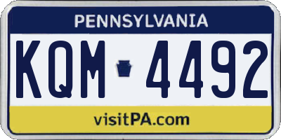PA license plate KQM4492
