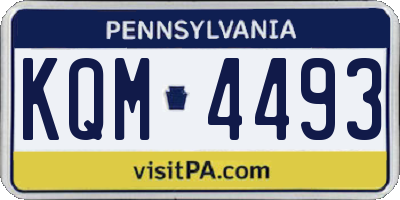 PA license plate KQM4493