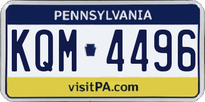 PA license plate KQM4496