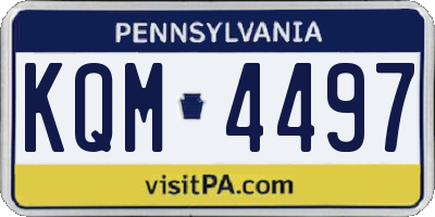 PA license plate KQM4497