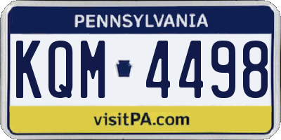PA license plate KQM4498