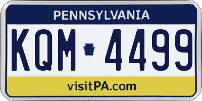 PA license plate KQM4499