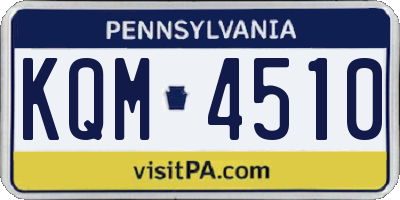 PA license plate KQM4510
