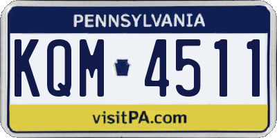 PA license plate KQM4511