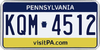 PA license plate KQM4512