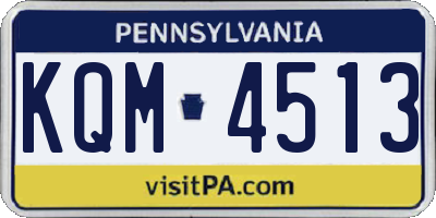 PA license plate KQM4513