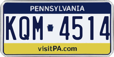 PA license plate KQM4514