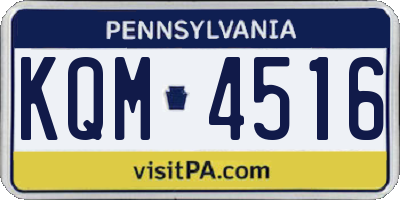PA license plate KQM4516