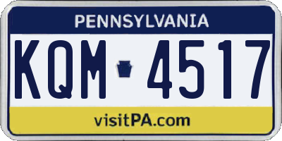 PA license plate KQM4517