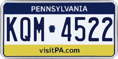 PA license plate KQM4522