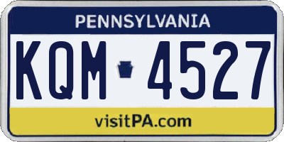 PA license plate KQM4527