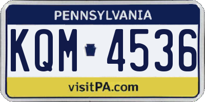 PA license plate KQM4536