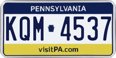 PA license plate KQM4537