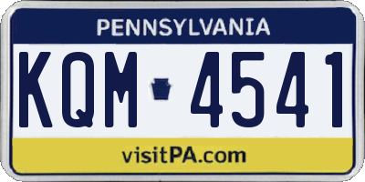 PA license plate KQM4541