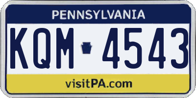 PA license plate KQM4543