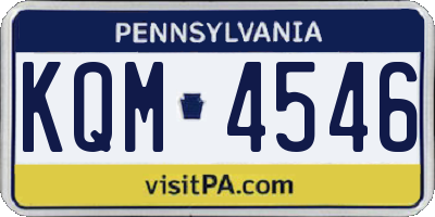 PA license plate KQM4546