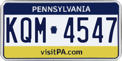 PA license plate KQM4547
