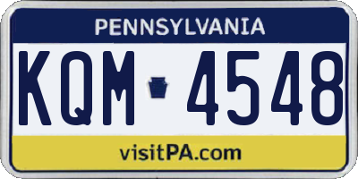 PA license plate KQM4548