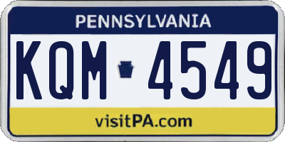 PA license plate KQM4549