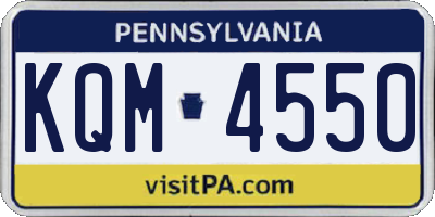 PA license plate KQM4550