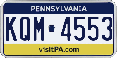 PA license plate KQM4553