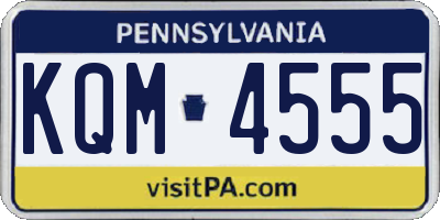 PA license plate KQM4555