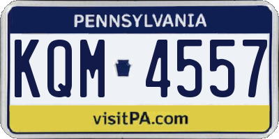 PA license plate KQM4557