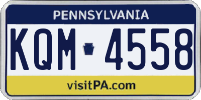 PA license plate KQM4558