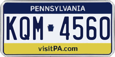 PA license plate KQM4560