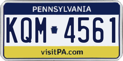 PA license plate KQM4561