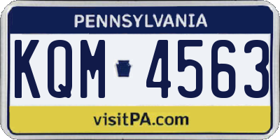 PA license plate KQM4563