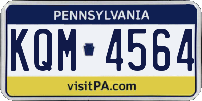 PA license plate KQM4564