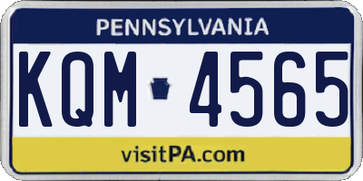 PA license plate KQM4565