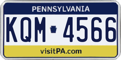 PA license plate KQM4566