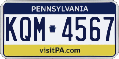 PA license plate KQM4567