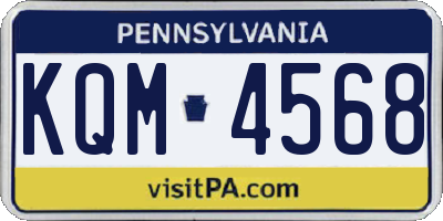 PA license plate KQM4568
