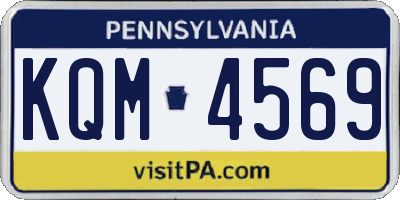 PA license plate KQM4569