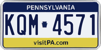 PA license plate KQM4571
