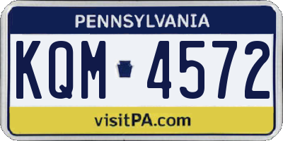 PA license plate KQM4572