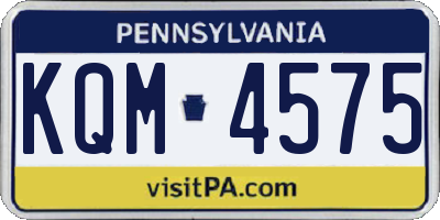 PA license plate KQM4575
