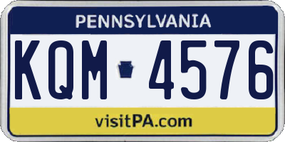 PA license plate KQM4576