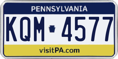 PA license plate KQM4577
