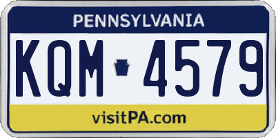 PA license plate KQM4579