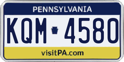 PA license plate KQM4580