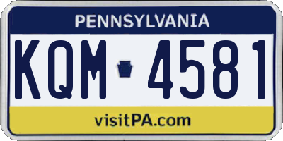 PA license plate KQM4581